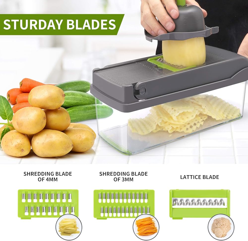 16 in 1 Vegetable Cutter – Multi‑Function Kitchen Chopper with Storage Box - Saadiq.pk