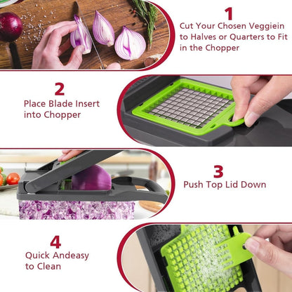 16 in 1 Vegetable Cutter – Multi‑Function Kitchen Chopper with Storage Box - Saadiq.pk