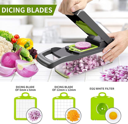 16 in 1 Vegetable Cutter – Multi‑Function Kitchen Chopper with Storage Box - Saadiq.pk
