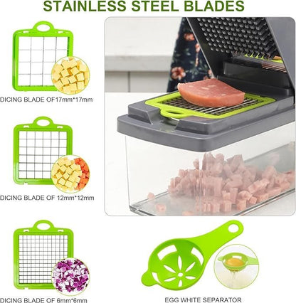 16 in 1 Vegetable Cutter – Multi‑Function Kitchen Chopper with Storage Box - Saadiq.pk
