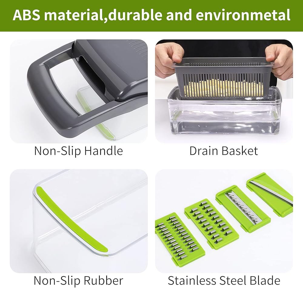 16 in 1 Vegetable Cutter – Multi‑Function Kitchen Chopper with Storage Box - Saadiq.pk