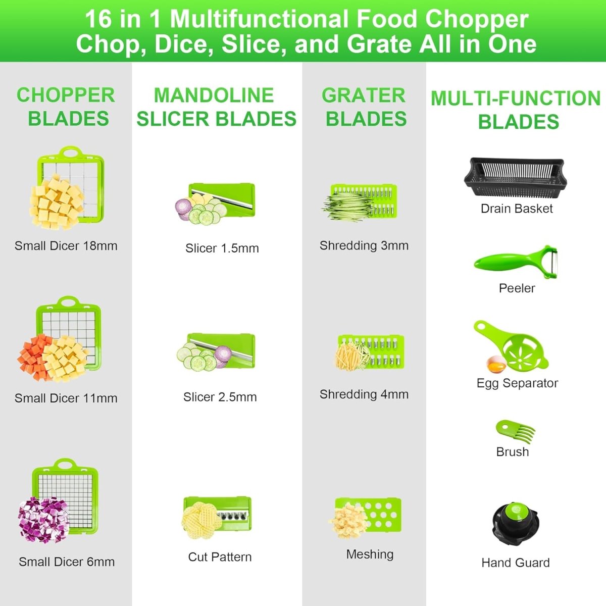 16 in 1 Vegetable Cutter – Multi‑Function Kitchen Chopper with Storage Box - Saadiq.pk