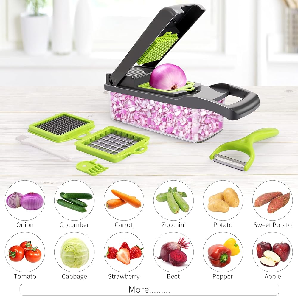 16 in 1 Vegetable Cutter – Multi‑Function Kitchen Chopper with Storage Box - Saadiq.pk