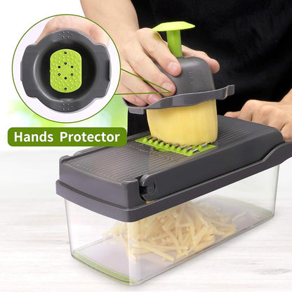 16 in 1 Vegetable Cutter – Multi‑Function Kitchen Chopper with Storage Box - Saadiq.pk