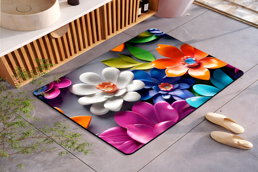 2PC Anti‑Slip Design Bathroom Mat – Fast‑Drying, Water‑Absorbent Floor Mat – Large Square