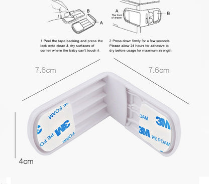 Child Safety Drawer Lock (Pack of 2) – Baby Proof Cabinet, Drawer & Appliance Lock