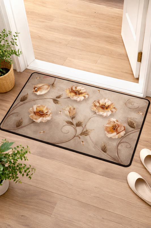 2PC Anti‑Slip Design Bathroom Mat – Fast‑Drying, Water‑Absorbent Floor Mat – Large Square