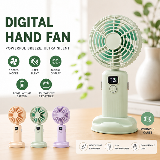 Digital Hand Fan FY-090 – Portable Silent Mini Fan