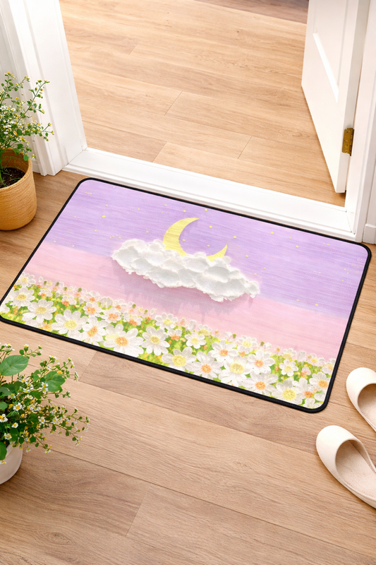2PC Anti‑Slip Flower Design Bathroom Mat – Fast‑Drying, Water‑Absorbent Floor Mat