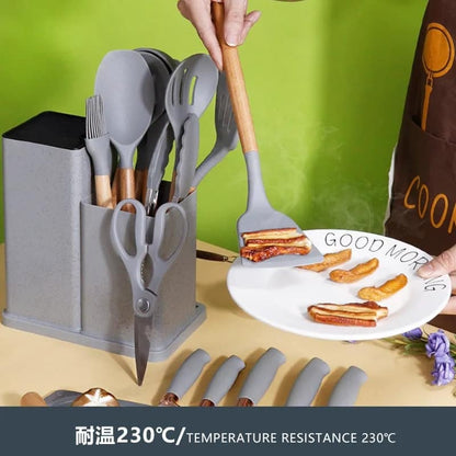19 Pcs Kitchen Utensils With Knife Set - Saadiq.pk