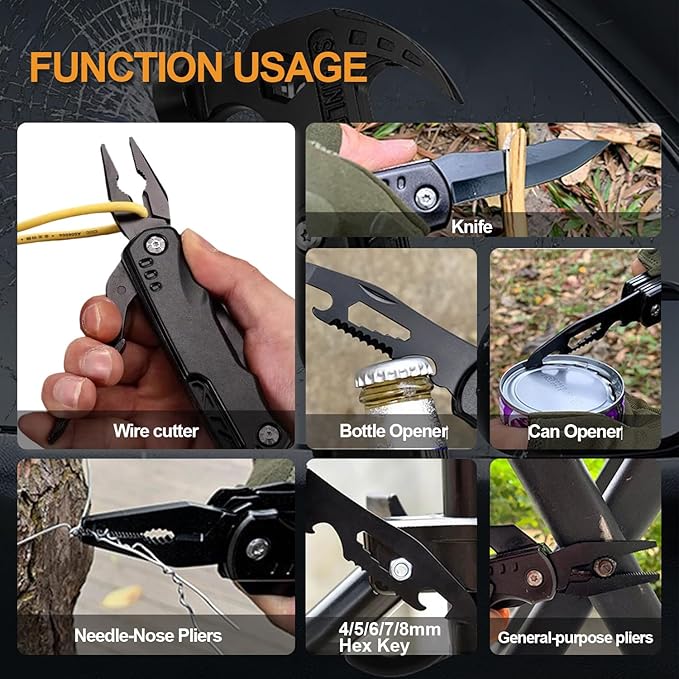 19‑in‑1 Multi Tool Hammer – Folding Pliers, Knife, Screwdriver & Survival Tool - Saadiq.pk