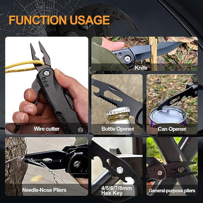 19‑in‑1 Multi Tool Hammer – Folding Pliers, Knife, Screwdriver & Survival Tool - Saadiq.pk