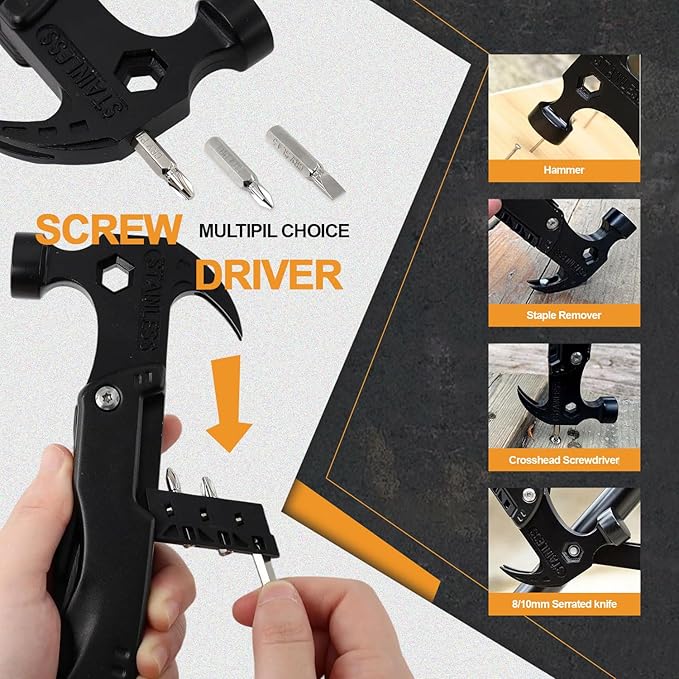 19‑in‑1 Multi Tool Hammer – Folding Pliers, Knife, Screwdriver & Survival Tool - Saadiq.pk