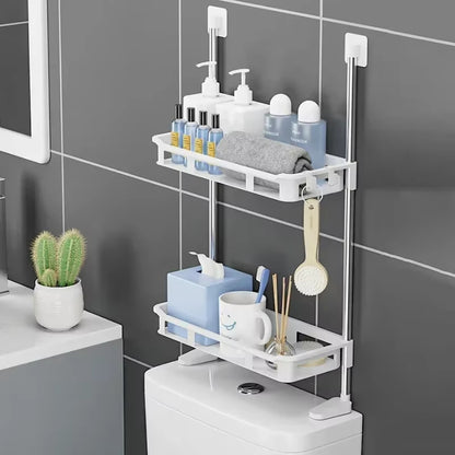 2-Tier Toilet Rack Storage Organizer – Space-Saving Bathroom Shelf