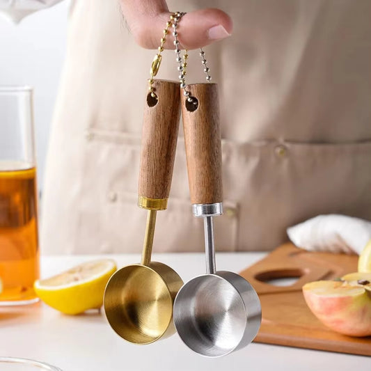 Stainless Steel Wooden Handle Measuring Spoon