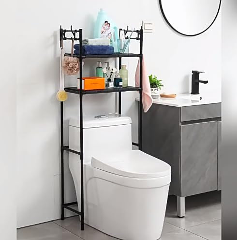 Multi-Layer Plastic Bathroom Storage Rack – Toilet Organizer