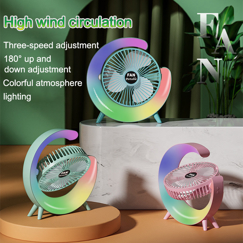 RGB LED portable cooling fan - Saadiq.pk