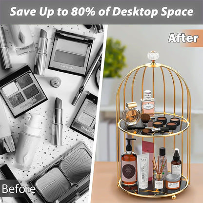 2-Tier Golden Vanity Organizer