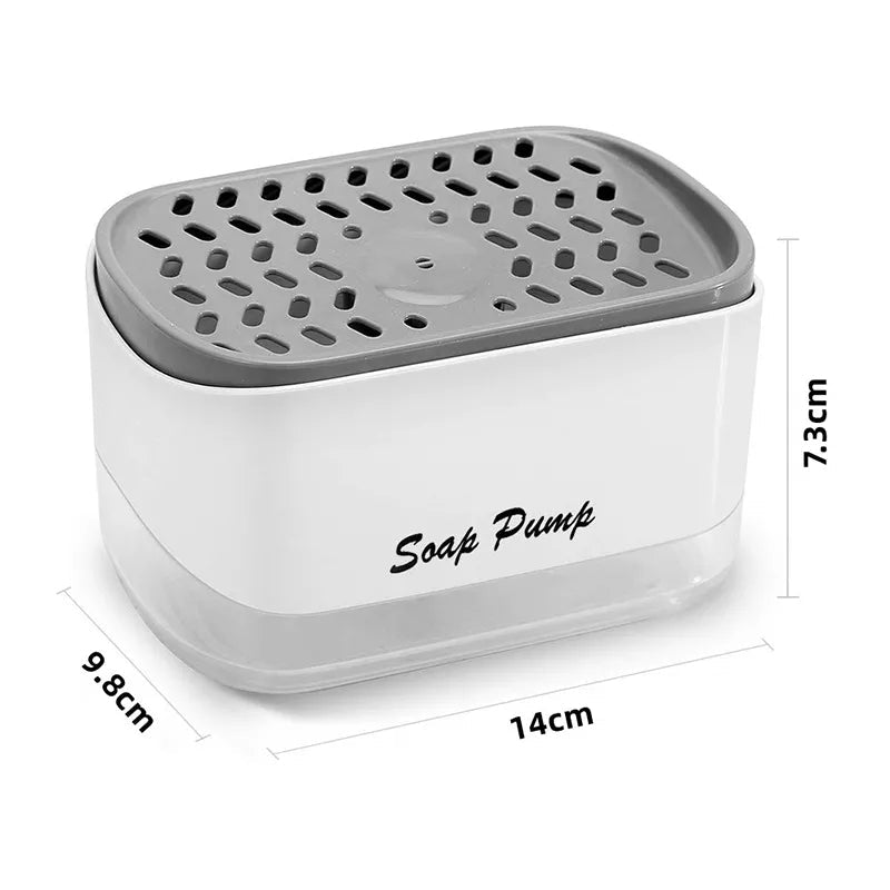 2 - in - 1 Dish Soap & Sponge Dispenser – Leak - Free Kitchen Soap Pump & Sponge Tray - Saadiq.pk