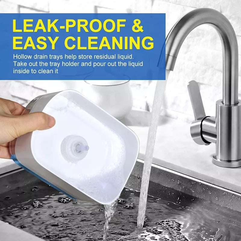 2 - in - 1 Dish Soap & Sponge Dispenser – Leak - Free Kitchen Soap Pump & Sponge Tray - Saadiq.pk