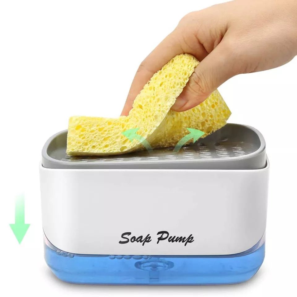 2 - in - 1 Dish Soap & Sponge Dispenser – Leak - Free Kitchen Soap Pump & Sponge Tray - Saadiq.pk
