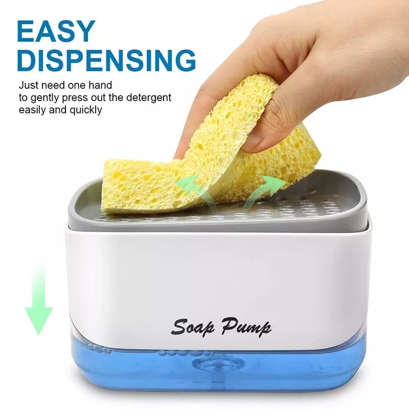 2 - in - 1 Dish Soap & Sponge Dispenser – Leak - Free Kitchen Soap Pump & Sponge Tray - Saadiq.pk