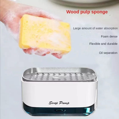 2 - in - 1 Dish Soap & Sponge Dispenser – Leak - Free Kitchen Soap Pump & Sponge Tray - Saadiq.pk