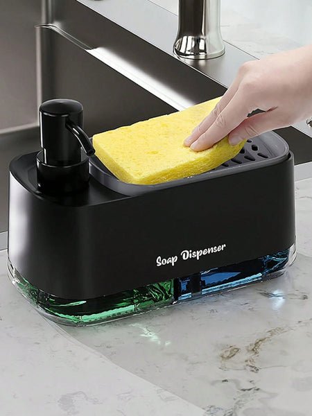 2 - in - 1 Dishwashing Soap Pump Dispenser with Sponge Tray Organizer - Saadiq.pk