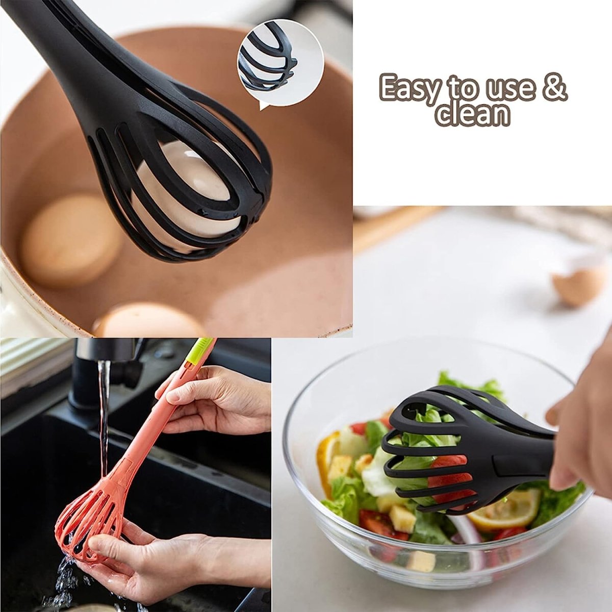 2 - in - 1 Egg Beater & Food Clip – Multipurpose Kitchen Tool - Saadiq.pk