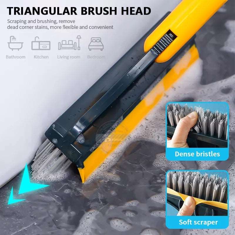 2 In 1 Floor Scrub Brush Rotating With Long Handle - Saadiq.pk