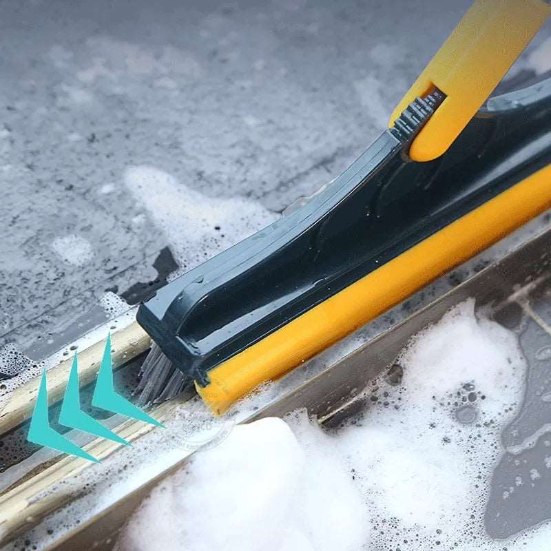 2 In 1 Floor Scrub Brush Rotating With Long Handle - Saadiq.pk