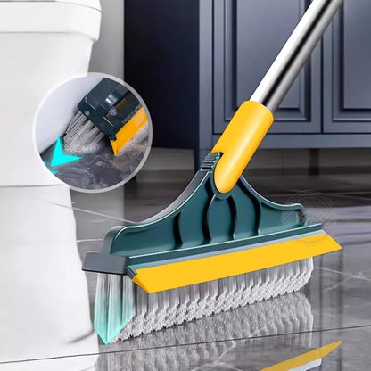 2 In 1 Floor Scrub Brush Rotating With Long Handle - Saadiq.pk