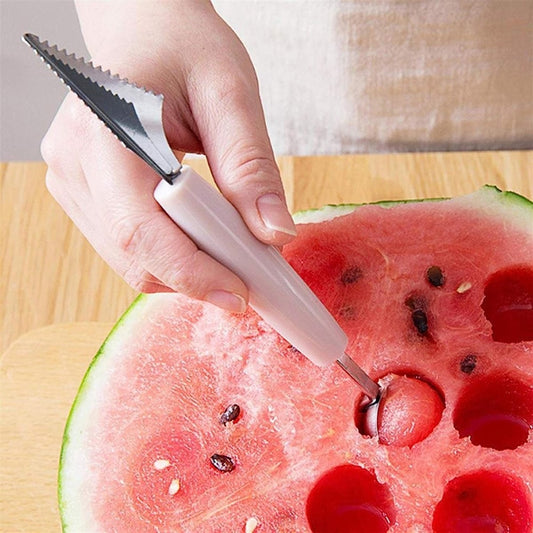 2 - in - 1 Fruit Carving Knife & Scoop – Stainless Steel Fruit Baller - Saadiq.pk