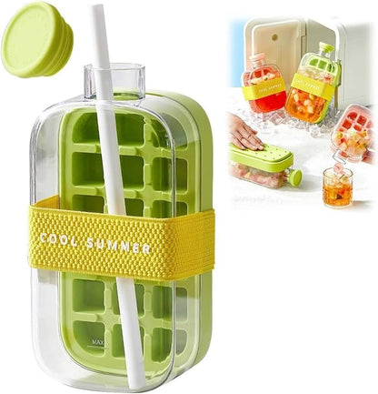 2 in 1 Ice Cube Bottle with Tray – Portable Ice Maker & Water Bottle - Saadiq.pk