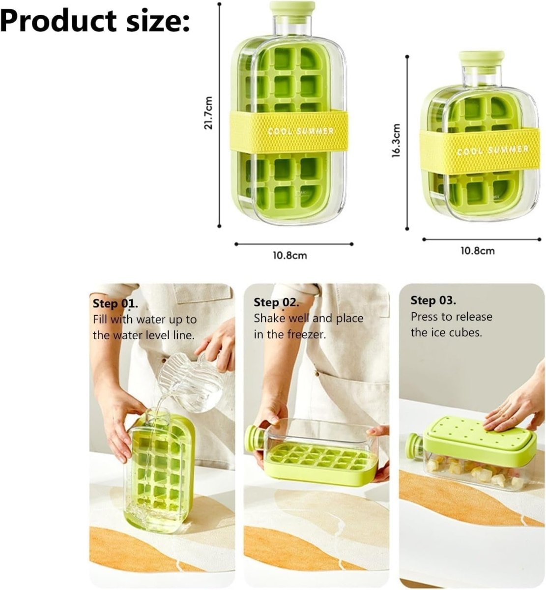 2 in 1 Ice Cube Bottle with Tray – Portable Ice Maker & Water Bottle - Saadiq.pk