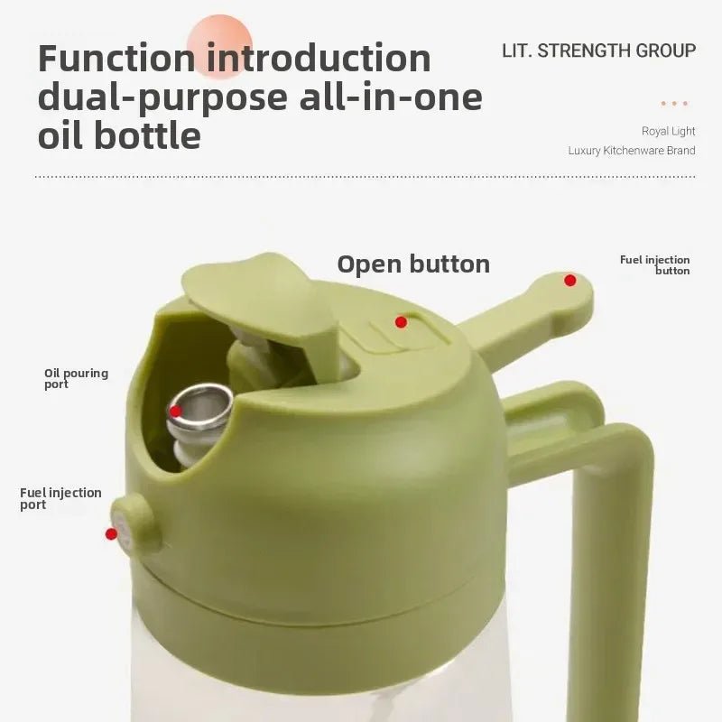 2 in 1 Leakproof Oil Dispenser Bottle for kitchen (500ML) - Saadiq.pk