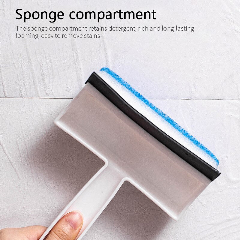 2 - in - 1 Window Cleaner Brush – Scrubber & Squeegee for Streak - Free Shine - Saadiq.pk