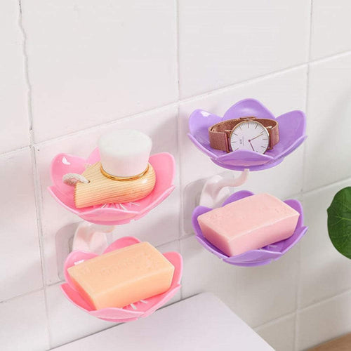 2 Layers Plastic Lotus Drain Soap Holder – Durable & Hygienic Soap Dish - Saadiq.pk