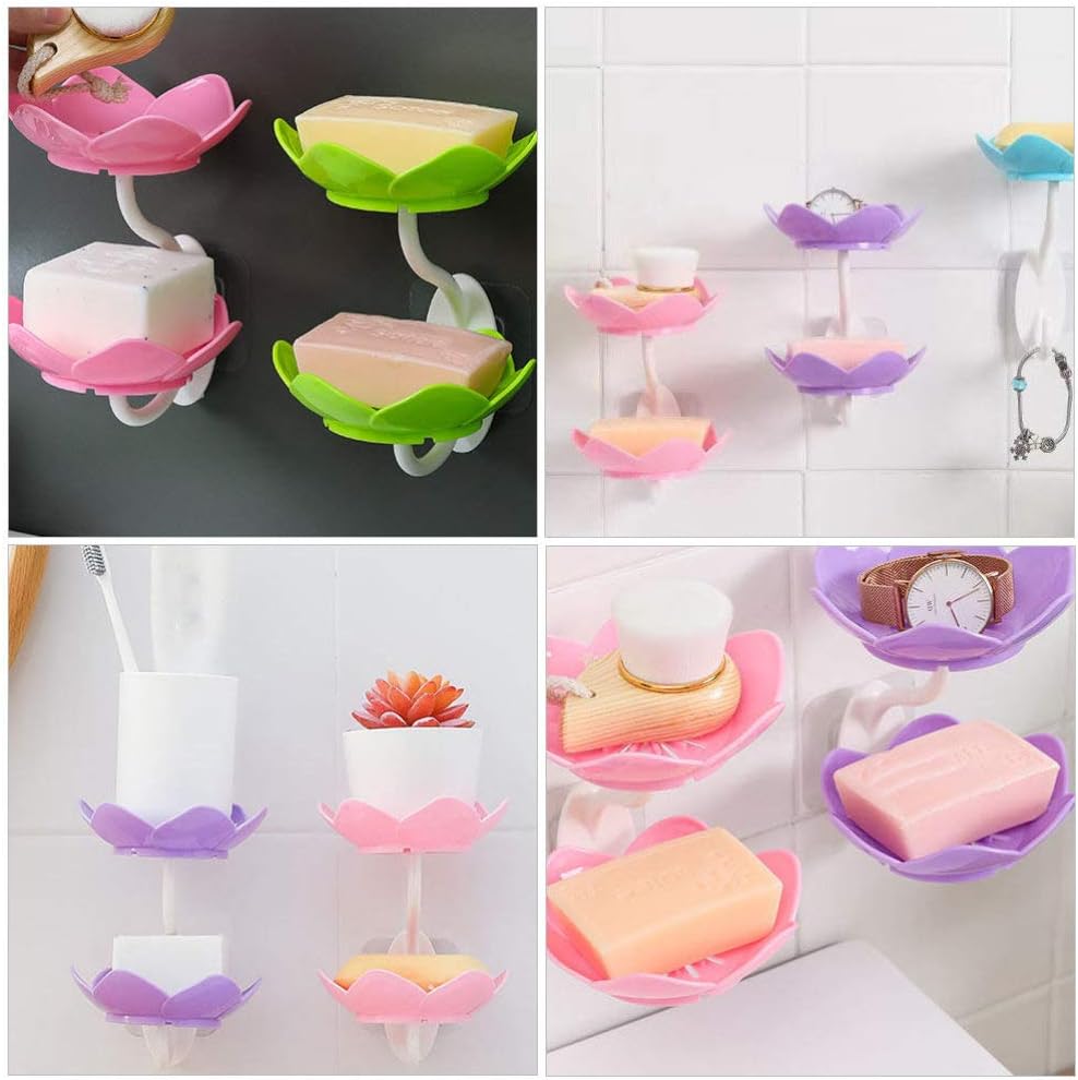 2 Layers Plastic Lotus Drain Soap Holder – Durable & Hygienic Soap Dish - Saadiq.pk