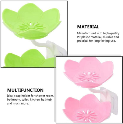 2 Layers Plastic Lotus Drain Soap Holder – Durable & Hygienic Soap Dish - Saadiq.pk