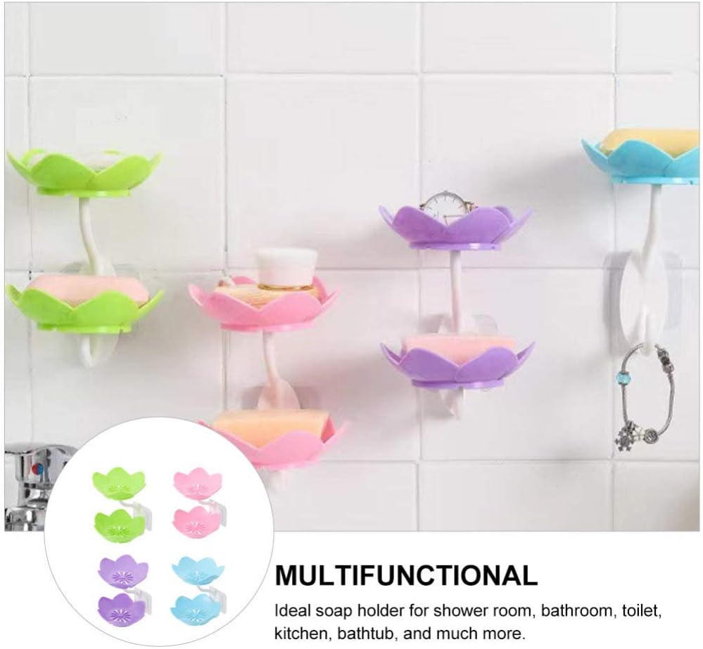 2 Layers Plastic Lotus Drain Soap Holder – Durable & Hygienic Soap Dish - Saadiq.pk