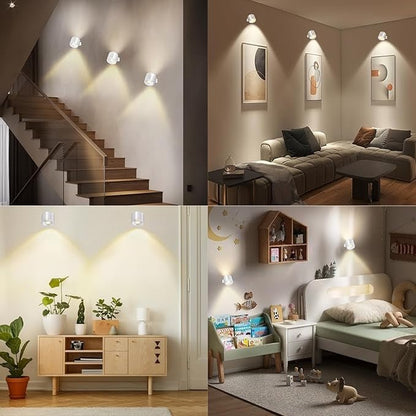 2 Pack Rechargeable LED Wall Lights – 3 Color Dimmable Picture & Artwork Lamp - Saadiq.pk