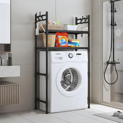 2 - Tier Plastic & Carbon Steel Toilet Storage Rack – Bathroom Organizer - Saadiq.pk