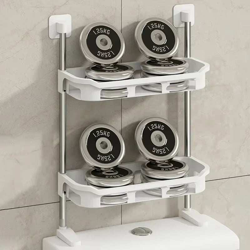 2 - Tier Toilet Rack Storage Organizer – Space - Saving Bathroom Shelf - Saadiq.pk
