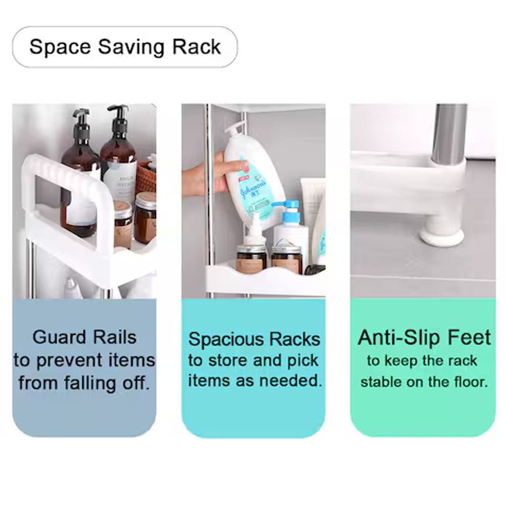 2 Tier Toilet Storage Rack Caamoad Shelf Stainless Steel - Saadiq.pk