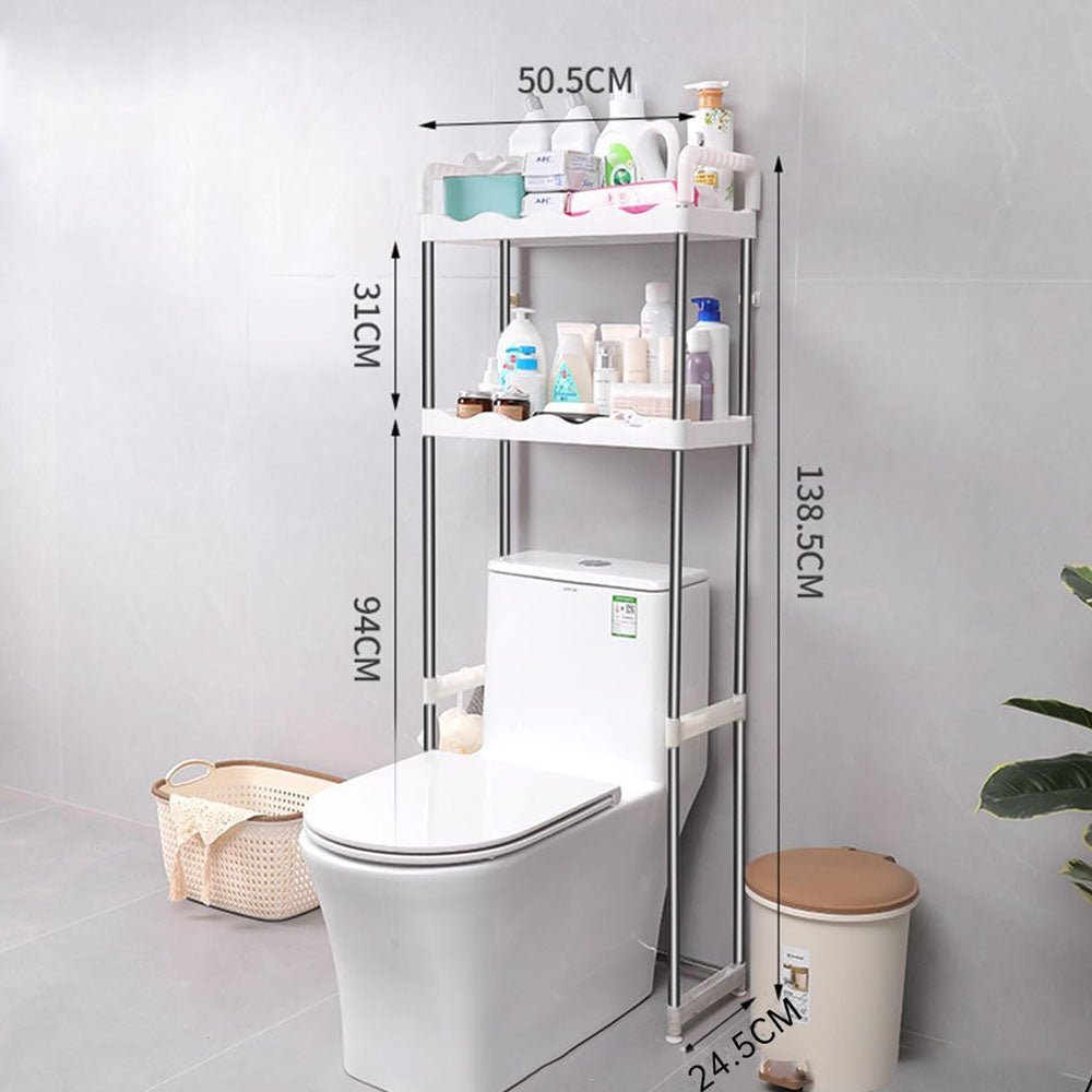 2 Tier Toilet Storage Rack Caamoad Shelf Stainless Steel - Saadiq.pk