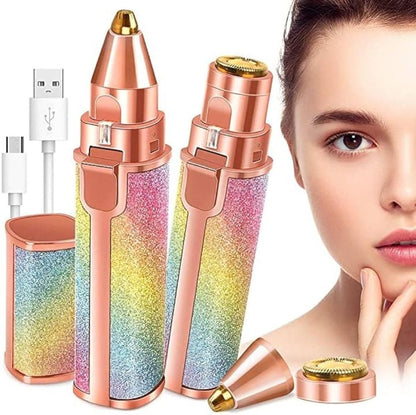 Chargeable Flawless 2-in-1 Eyebrow & Facial Hair Remover – Painless Device
