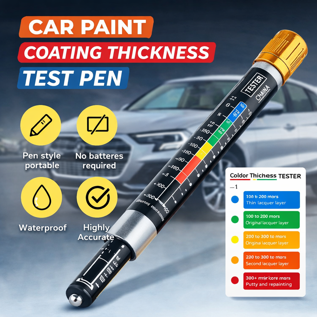 Car Paint Tester Pen Automotive Coating Thickness Gauge | Magnetic Paint Meter for Used Car Inspection