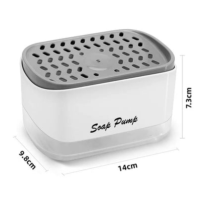 2-in-1 Dish Soap & Sponge Dispenser – Leak-Free Kitchen Soap Pump & Sponge Tray