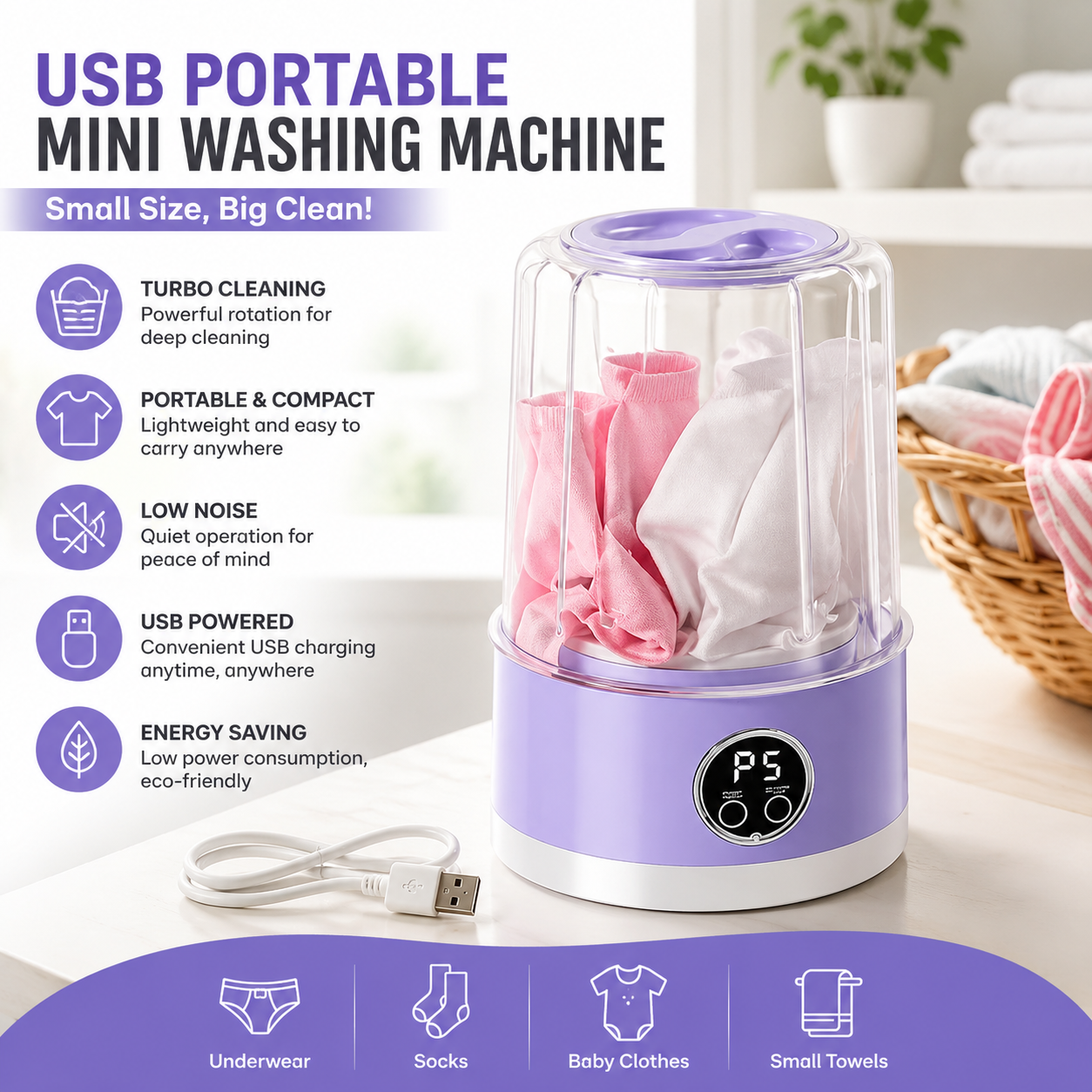 USB Portable Mini Washing Machine